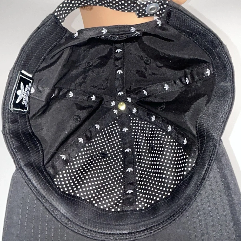 Adidas Hat Cap Strap Back Black Lightweight Trefoil Logo One‎ Size Golf Tennis